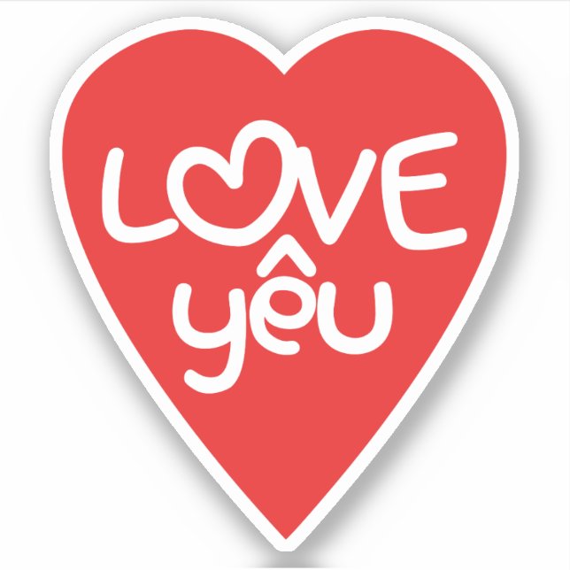Sticker Vietnamien Valentine ♥ Love Yêu ♥ Asian Wordplay (Devant)