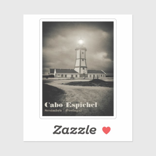 Sticker Vieux phare la nuit de la tempête (Feuille)