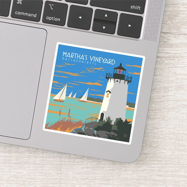 Sticker Vignoble de Martha, Massachusetts | Phare (Détail)