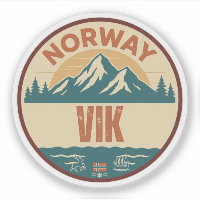 Sticker Vik, Norge Norvège (Devant)