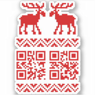 Sticker Vilain Sweater QR Code Bonne année!