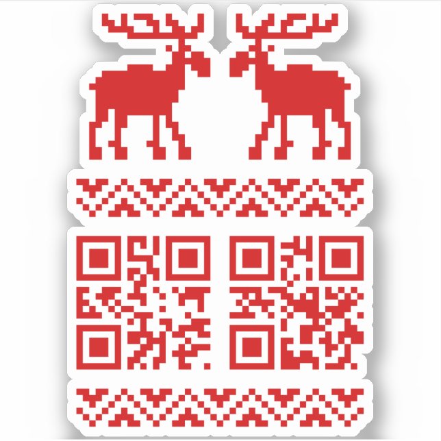 Sticker Vilain Sweater QR Code Bonne année! (Devant)