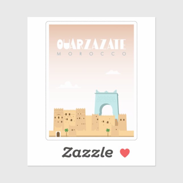 Sticker Ville de Ouarzazate Maroc (Feuille)