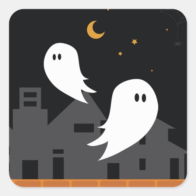 Sticker ville fantôme d'Halloween (Devant)