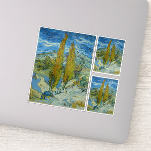 Sticker Vincent Van Gogh, deux peupliers dans les Alpilles