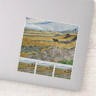 Sticker Vincent Van Gogh, Enfermé Field avec Plowman