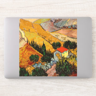 Sticker Vincent van Gogh - Paysage, Maison et Plowman