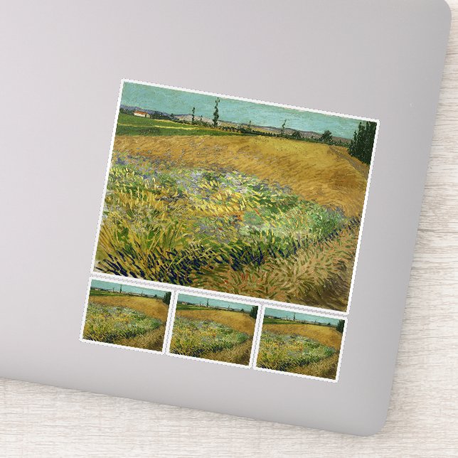 Sticker Vincent Van Gogh, Wheatfield, Korenveld (Détail)