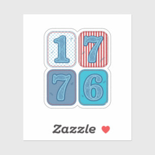 Sticker Vintage 1776 Patchwork Patriotique