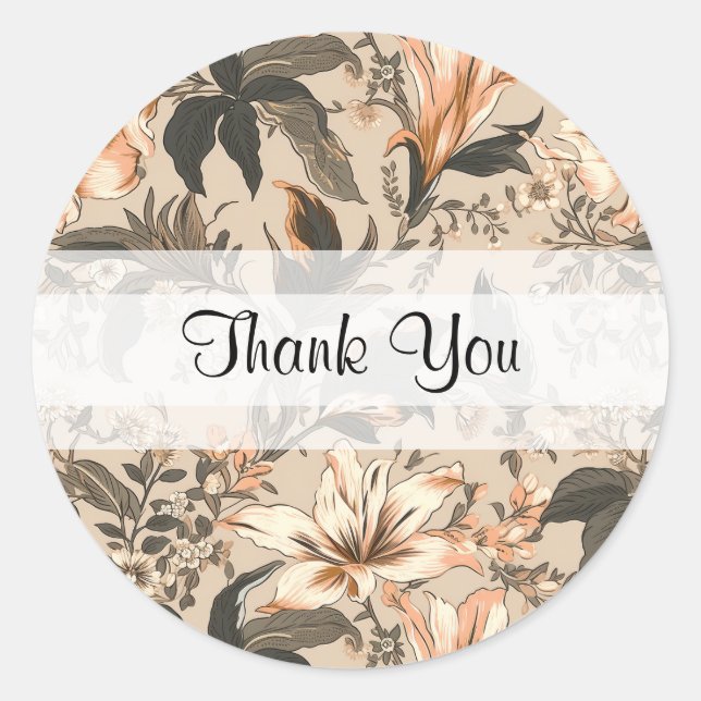 Sticker vintage à Merci floral (Devant)