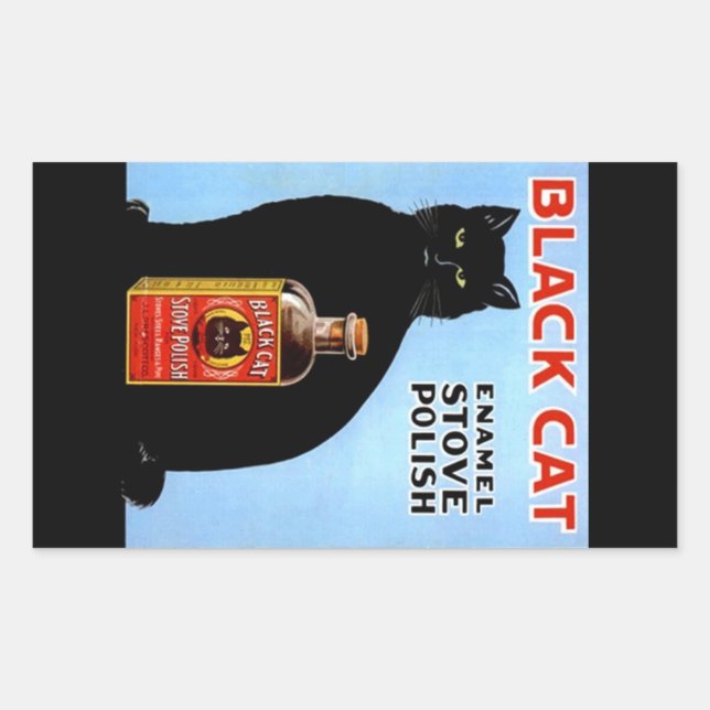 Sticker Vintage Advertising Black Cat Stove Polish (Front)