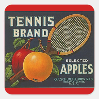 Sticker Vintage Advertising Tennis Brand Apples Fr