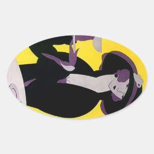 Sticker Vintage Afternoon Tea Art Deco Sharp Lady