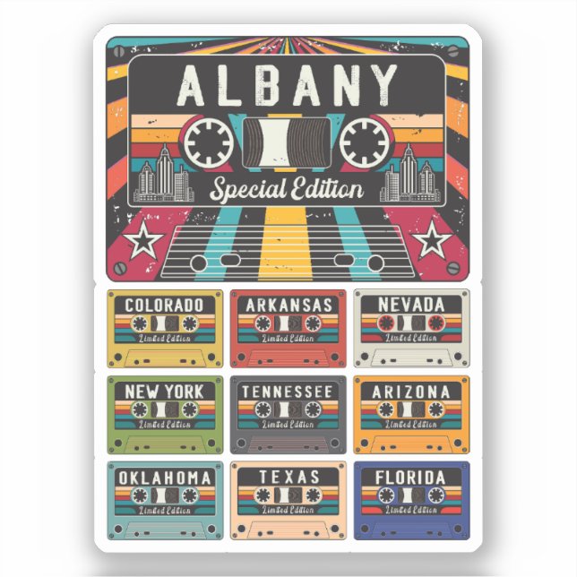Sticker Vintage Albany City (Recto)