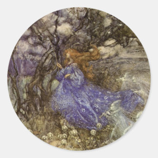 Sticker vintage Arthur Rackham Fairy Round