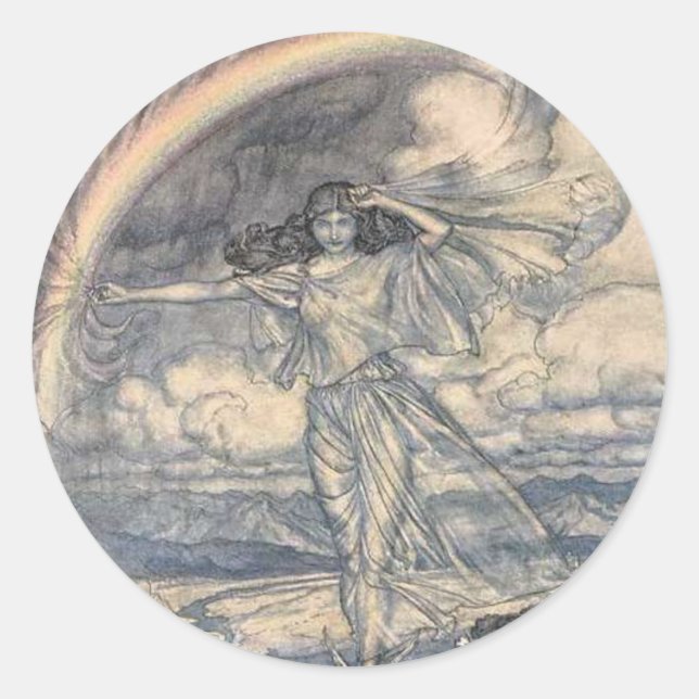 Sticker vintage Arthur Rackham Fairy Round (Devant)