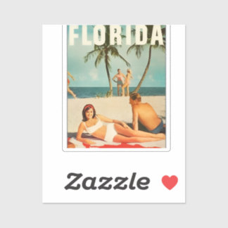 Sticker Vintage Beach Scene