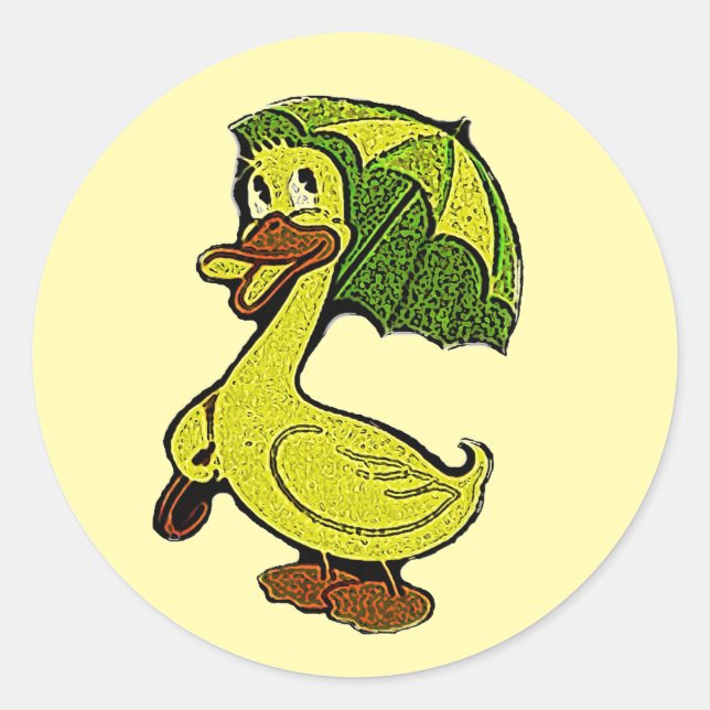 Sticker Vintage bébé canard douche à points croust (Devant)