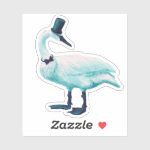 Sticker Vintage Bird Chic : Gentlemen in Bow Cravate Top H