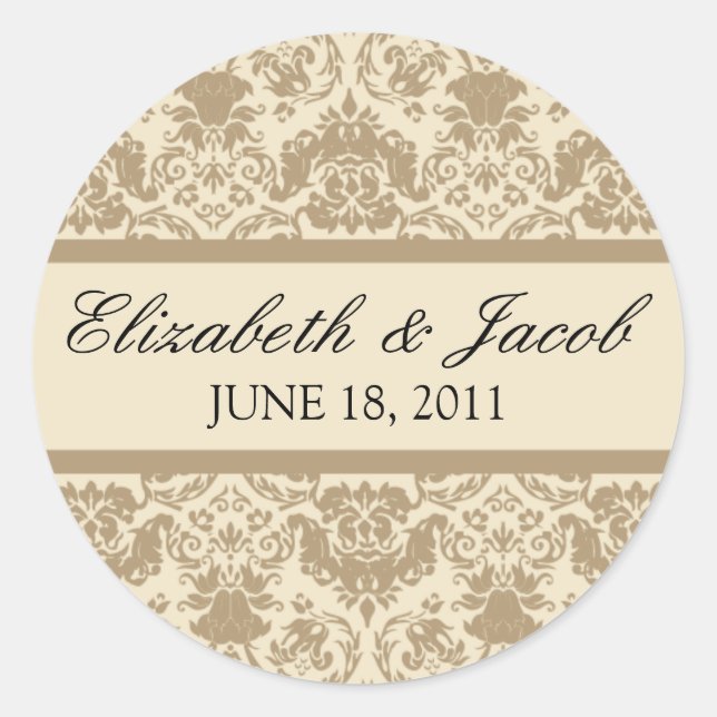 Sticker vintage Champagne de dentelle/ivoire (Devant)