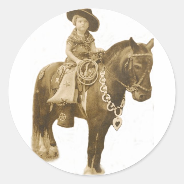 STICKER vintage COWGIRL (Devant)