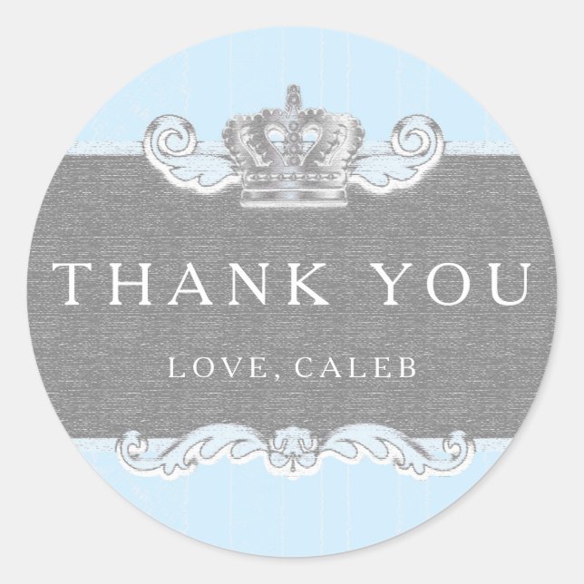 Sticker Vintage Crown Blue Prince Party (Devant)