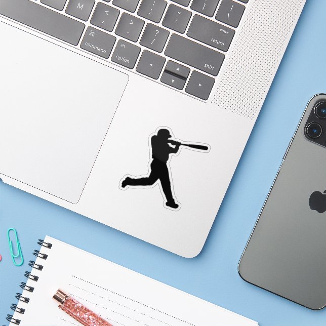 Sticker vintage De Baseball Personnalisé (Ordinateur portable avec iPhone)