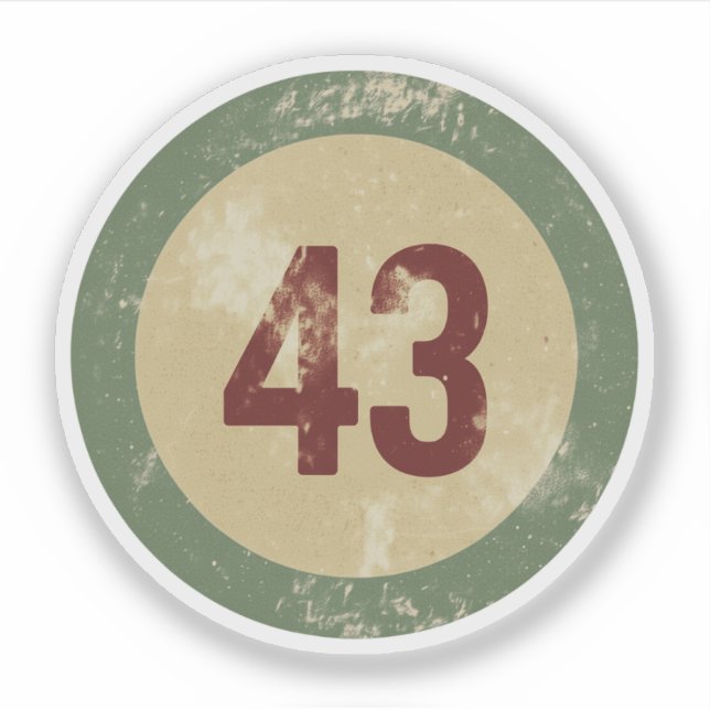 Sticker Vintage Distressed Number 43 (Devant)