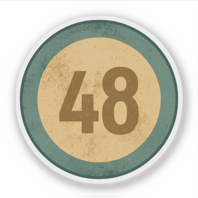 Sticker Vintage Distressed Number 48 (Devant)