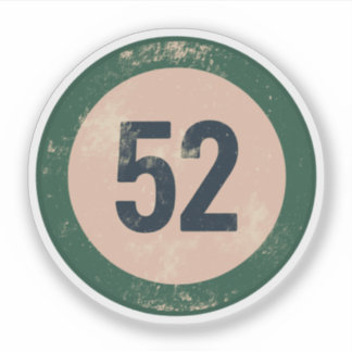 Sticker Vintage Distressed Number 51