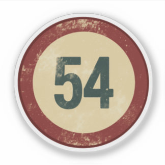 Sticker Vintage Distressed Number 54