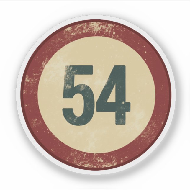 Sticker Vintage Distressed Number 54 (Devant)