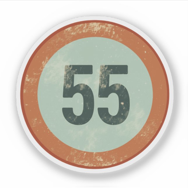 Sticker Vintage Distressed Number 55 (Devant)
