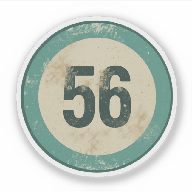 Sticker Vintage Distressed Number 56 (Devant)
