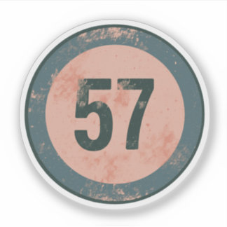Sticker Vintage Distressed Number 57