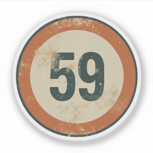 Sticker Vintage Distressed Number 59 (Devant)
