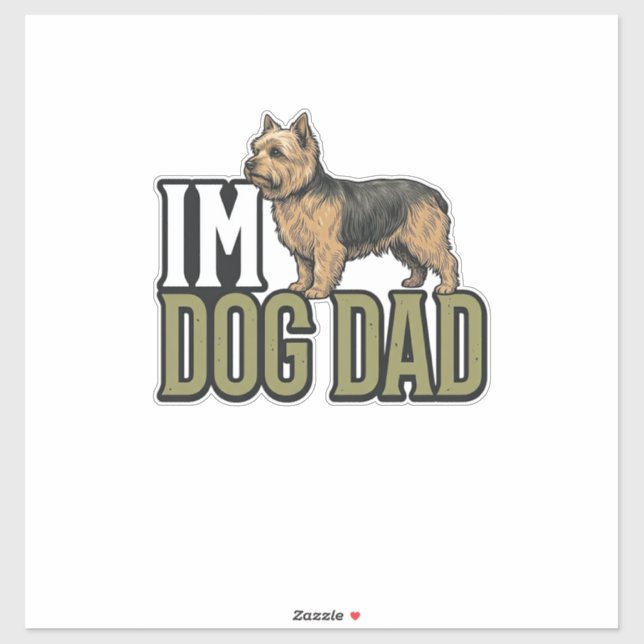 Sticker Vintage Dog Dad Terrier Engraving Shirt Design_1 (Feuille)