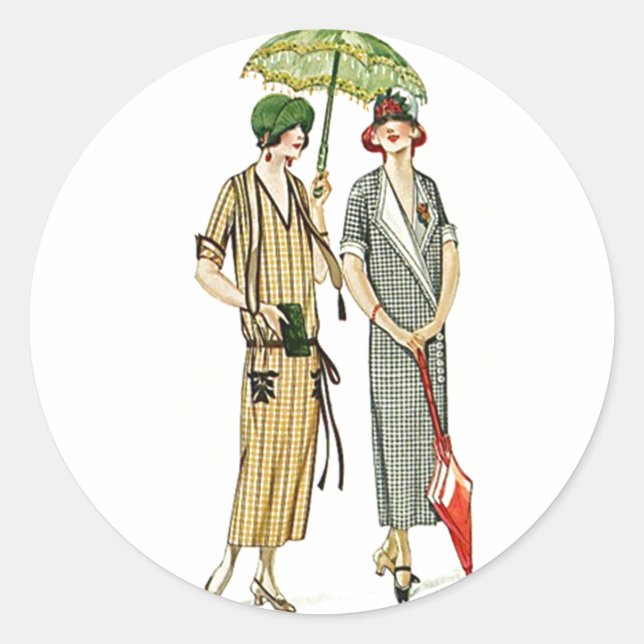 Sticker Vintage Fashion Ladies Flapper Casquettes (Devant)
