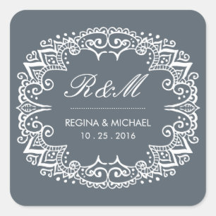 Sticker vintage Flourish Swirl Curl Wedding Favor