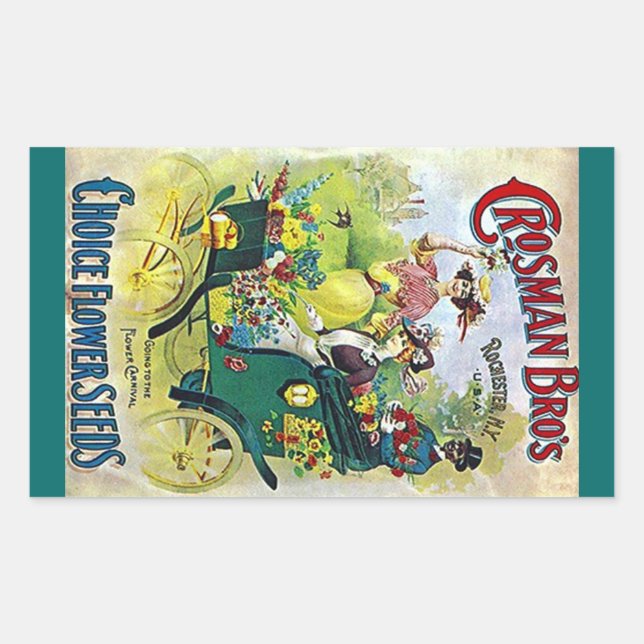 Sticker Vintage Flower Garden Seed Advertising Ad (Front)