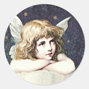 Sticker vintage Guardian Angel Classic Round