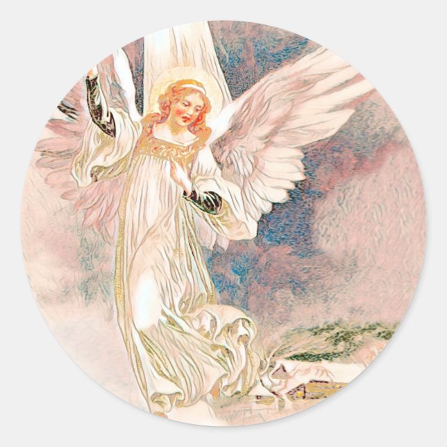 Sticker vintage Guardian Angel Classic Round (Devant)