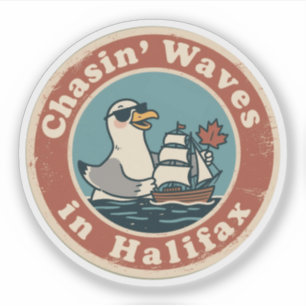 Sticker Vintage Halifax Nouvelle-Écosse Plaisir nautique