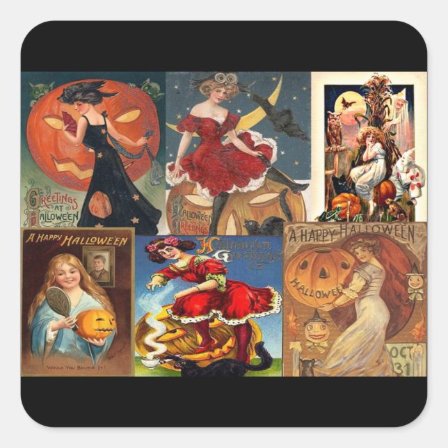 Sticker vintage Halloween Femmes Montage (Devant)