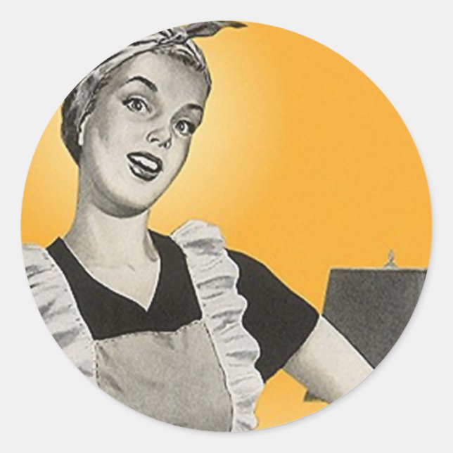 STICKER Vintage Happy Housekeeper Vacuum Circles (Front)