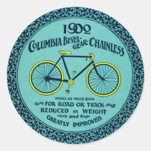 Sticker vintage jaune Turquoise Columbia