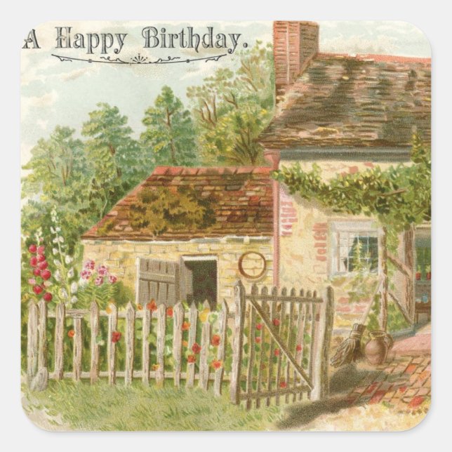 Sticker vintage Joyeux Anniversaire (Devant)