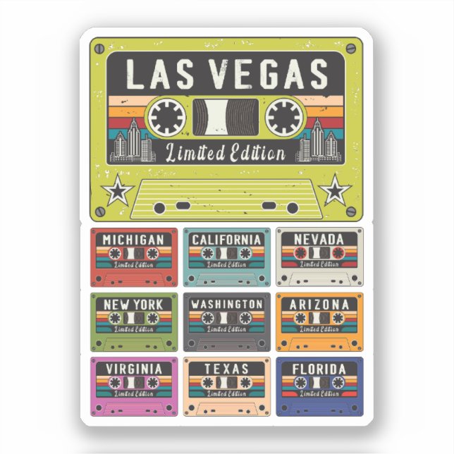 Sticker Vintage Las Vegas City (Recto)