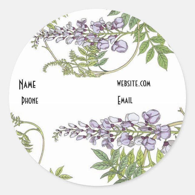Sticker Vintage Lavender Blanc Floral (Devant)