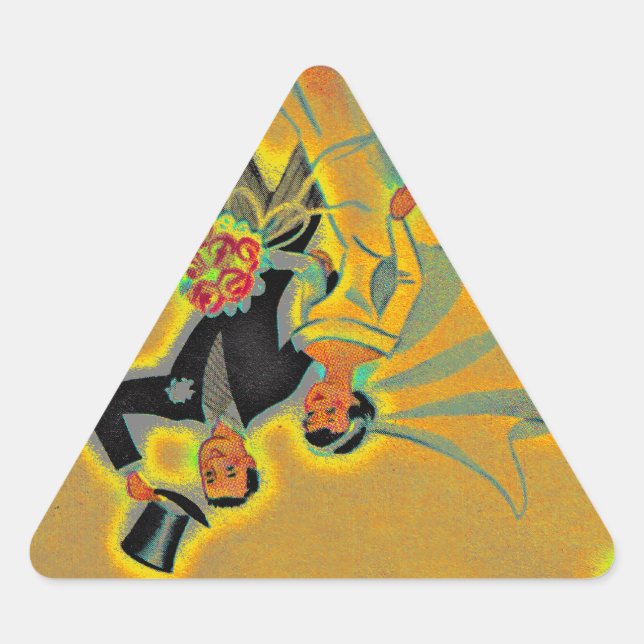 Sticker Vintage Mariage Couple Marié Groom Golden (Devant)
